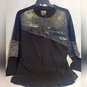 Copper Rivet Denim Accent Long Sleeve